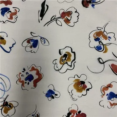 Digitalt tryk i silke bomuldstwill stof